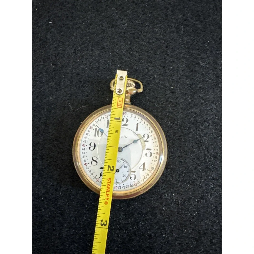 Railroad Grade Elgin Father Time Pocket Watch Running Well 21 Jewels Gold Filled